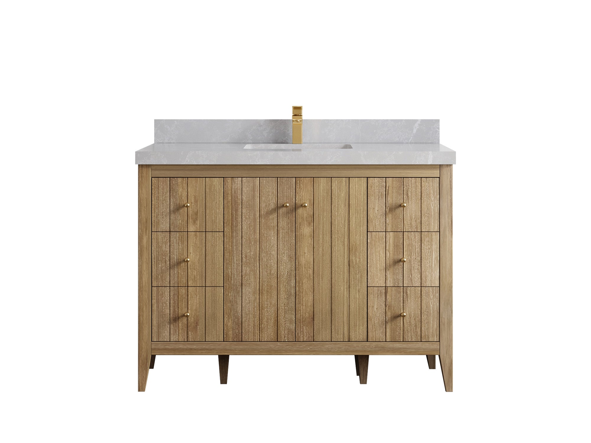 Atlanta Teak Wood 48 in. W x 22 in. D Single Sink Bathroom Vanity - Willow Bath and Vanity