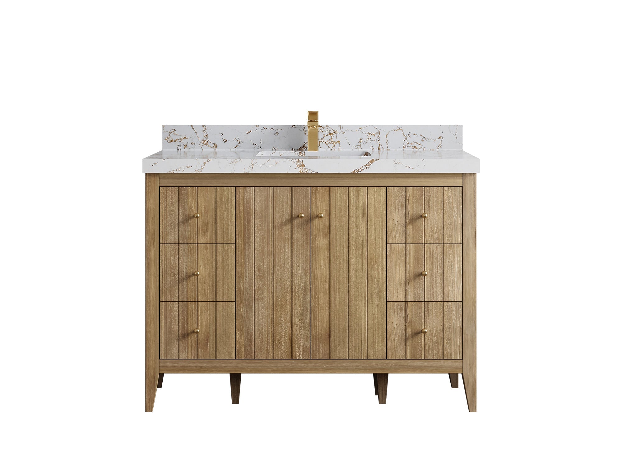 Atlanta Teak Wood 48 in. W x 22 in. D Single Sink Bathroom Vanity - Willow Bath and Vanity