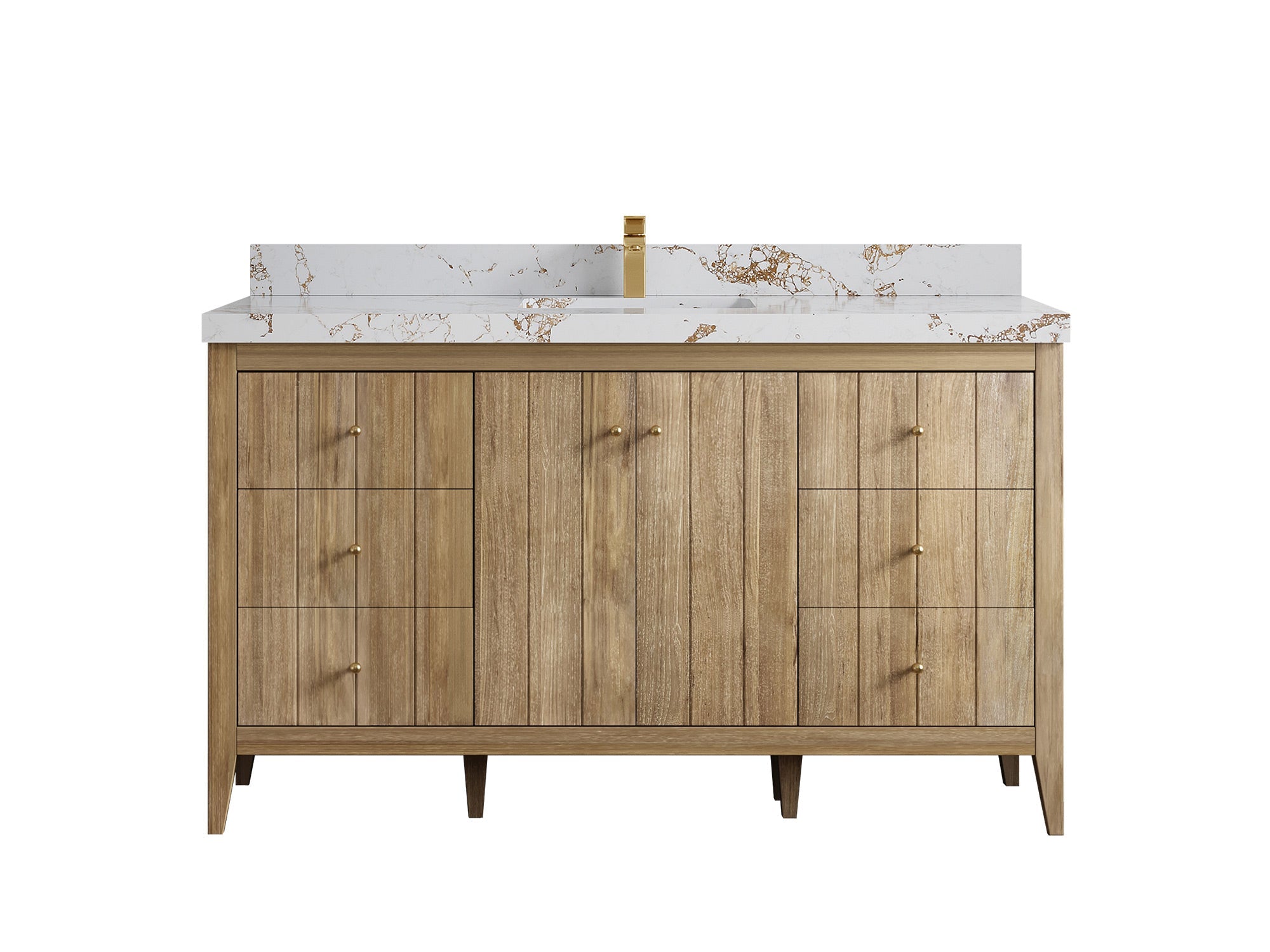 Atlanta Teak Wood 60 in. W x 22 in. D Single Sink Bathroom Vanity - Willow Bath and Vanity