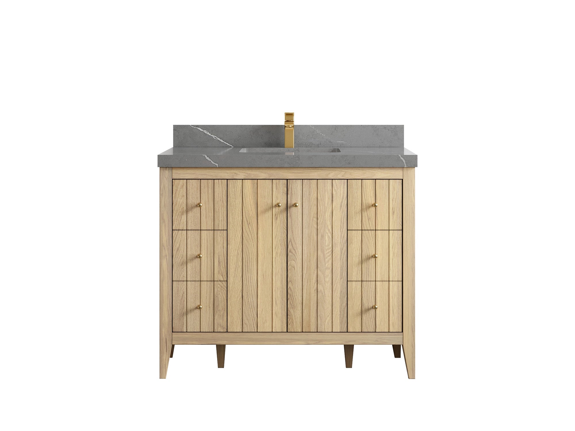 Atlanta White Oak 42 in. W x 22 in. D Single Sink Bathroom Vanity - Willow Bath and Vanity