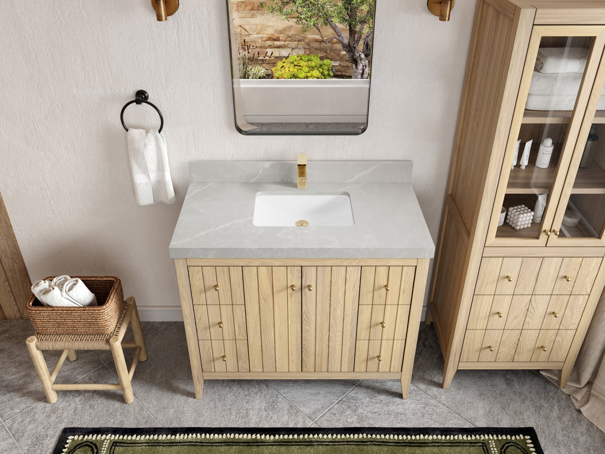 Atlanta White Oak 42 in. W x 22 in. D Single Sink Bathroom Vanity - Willow Bath and Vanity