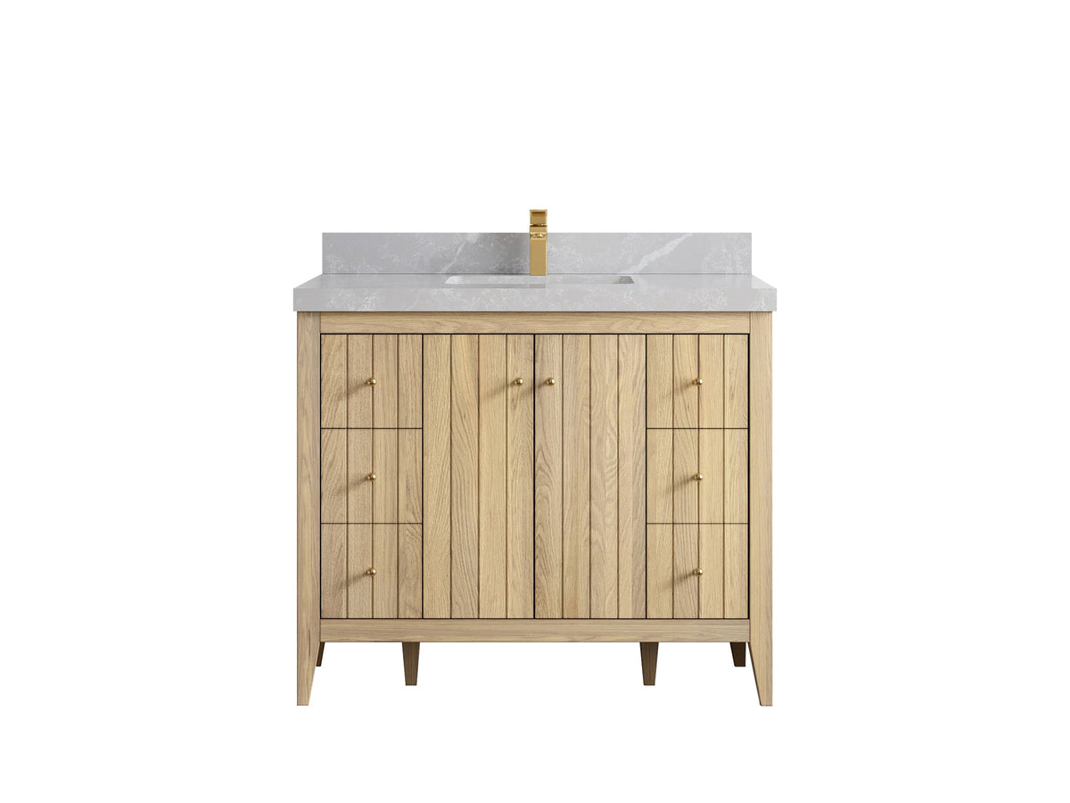 Atlanta White Oak 42 in. W x 22 in. D Single Sink Bathroom Vanity - Willow Bath and Vanity