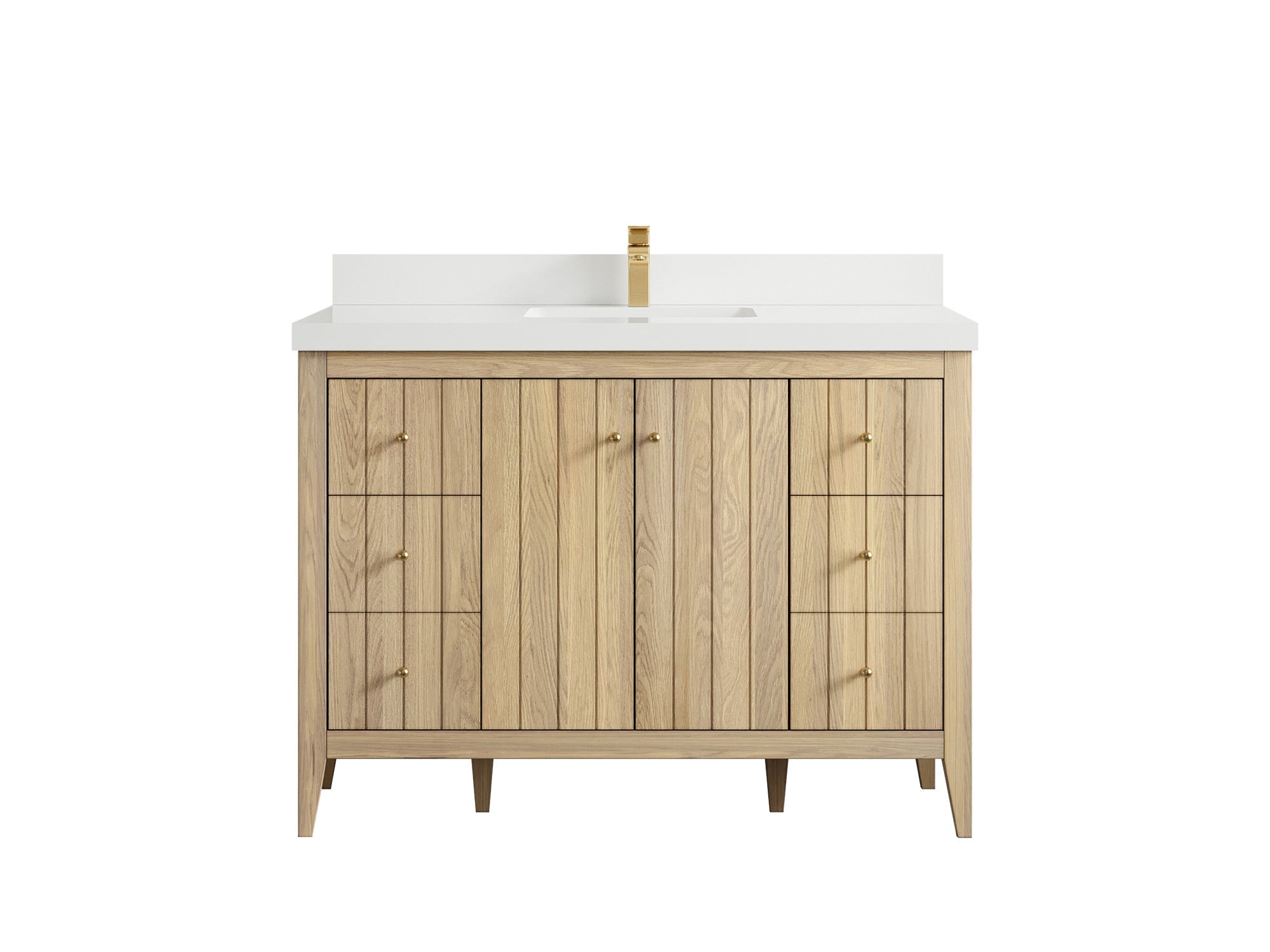 Atlanta White Oak 48 in. W x 22 in. D Single Sink Bathroom Vanity - Willow Bath and Vanity