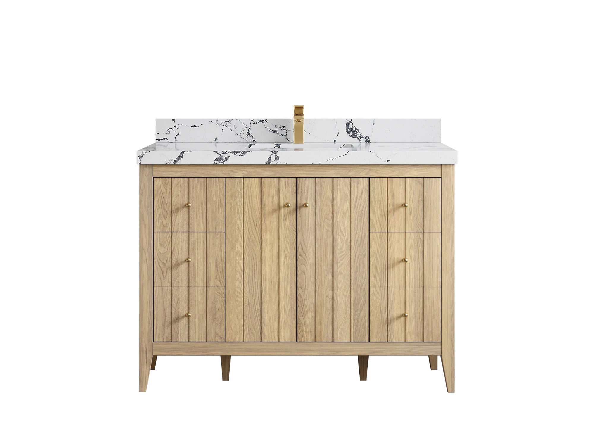 Atlanta White Oak 48 in. W x 22 in. D Single Sink Bathroom Vanity - Willow Bath and Vanity