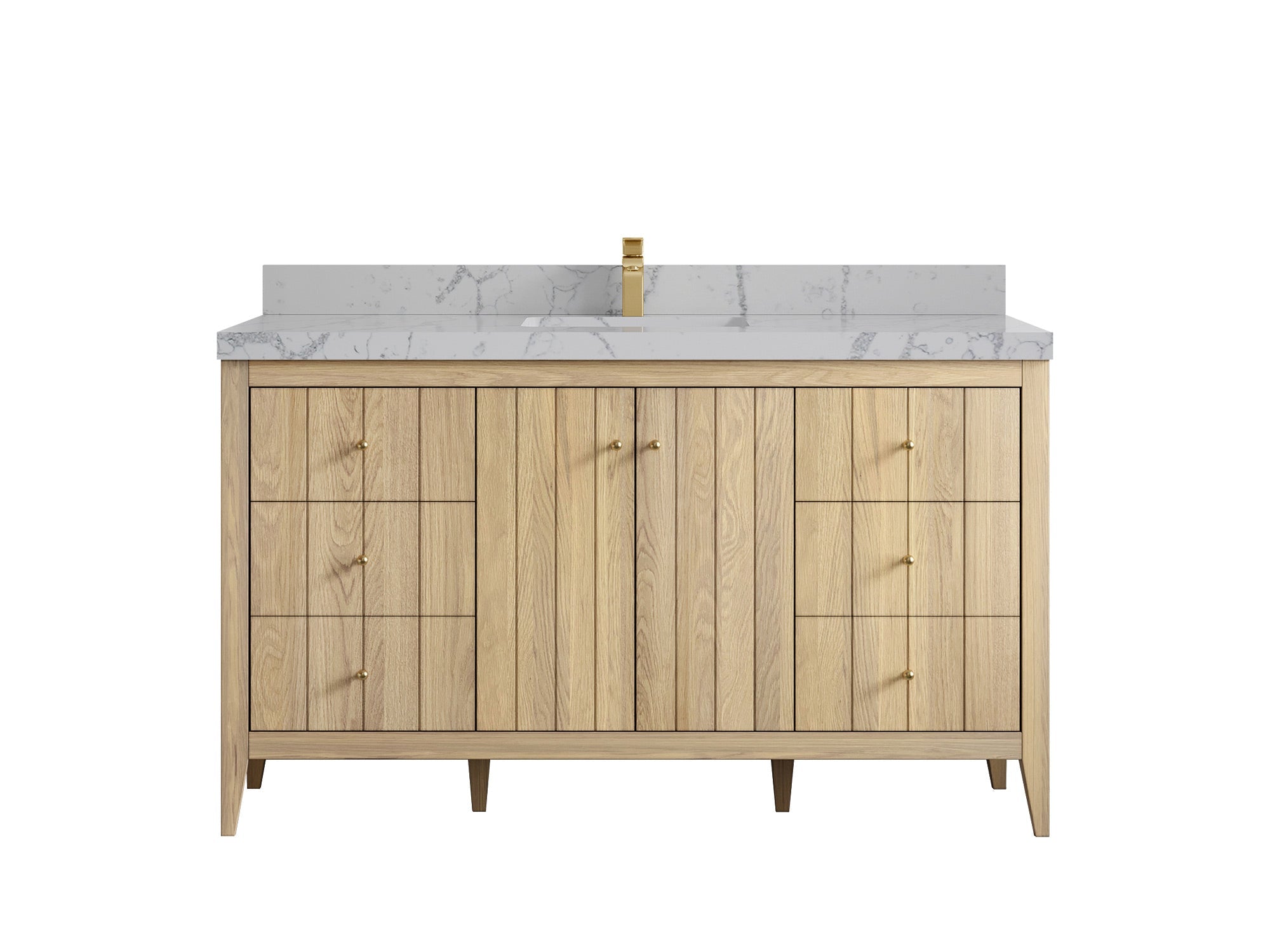 Atlanta White Oak 60 in. W x 22 in. D Single Sink Bathroom Vanity - Willow Bath and Vanity