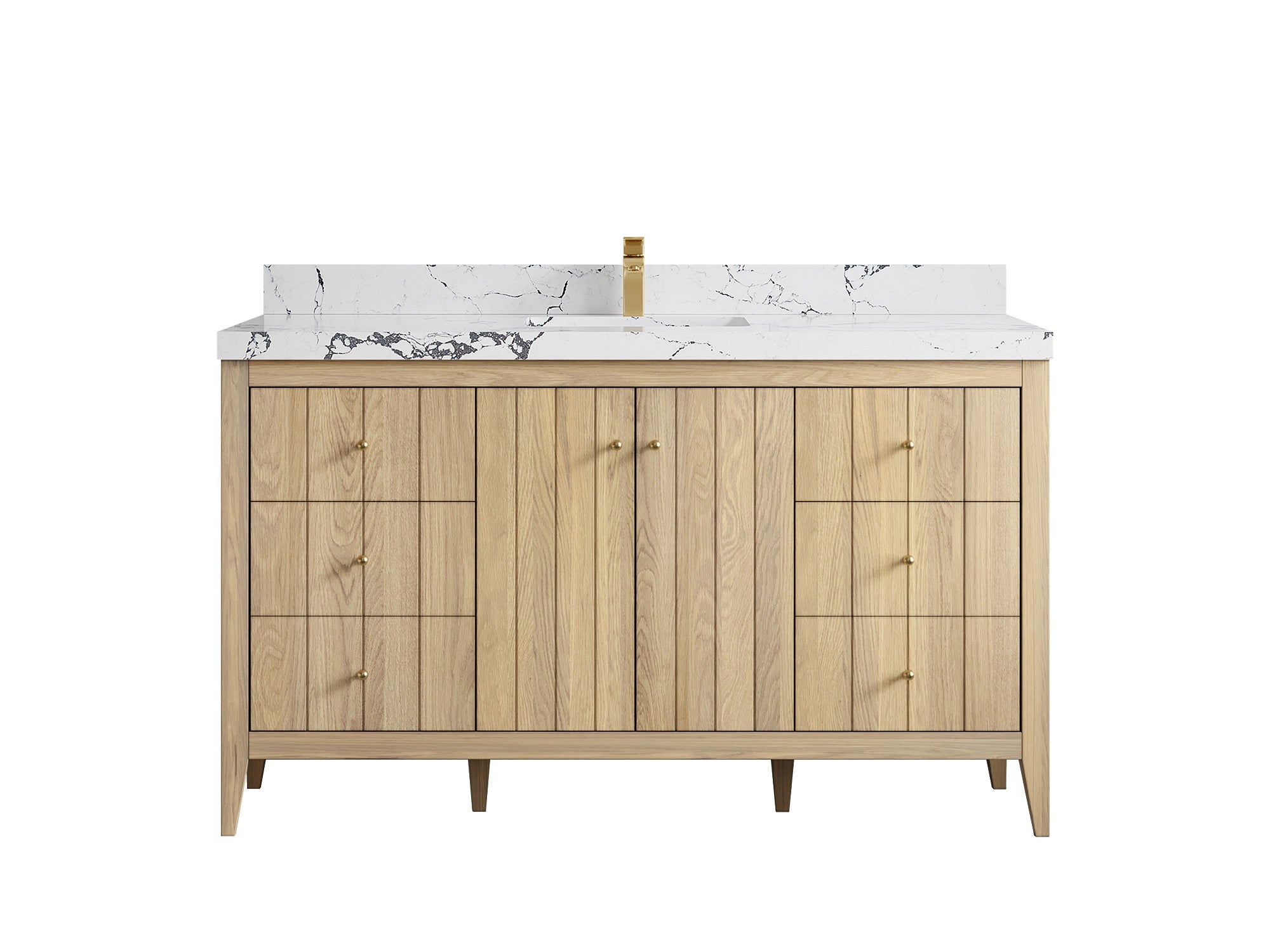 Atlanta White Oak 60 in. W x 22 in. D Single Sink Bathroom Vanity - Willow Bath and Vanity