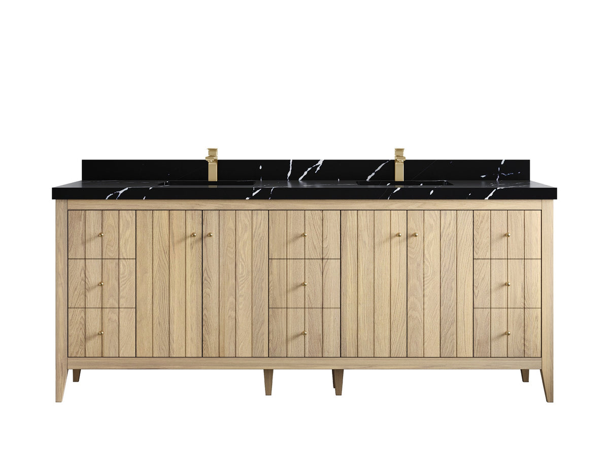 Atlanta White Oak 84 in. W x 22 in. D Double Sink Bathroom Vanity - Willow Bath and Vanity