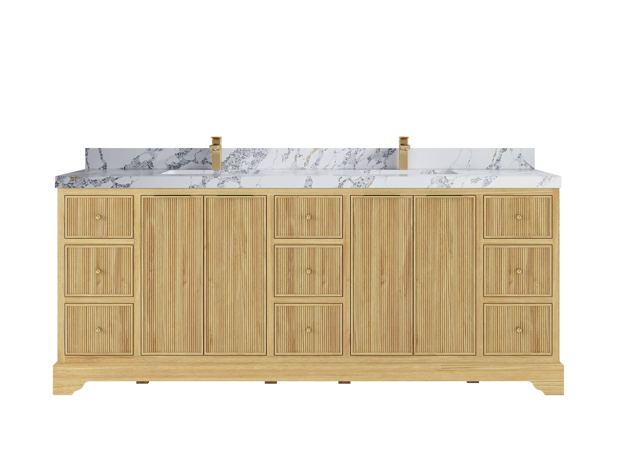 Austin Teak Wood 84 in. W x 22 in. D Double Sink Bathroom Vanity - Willow Bath and Vanity