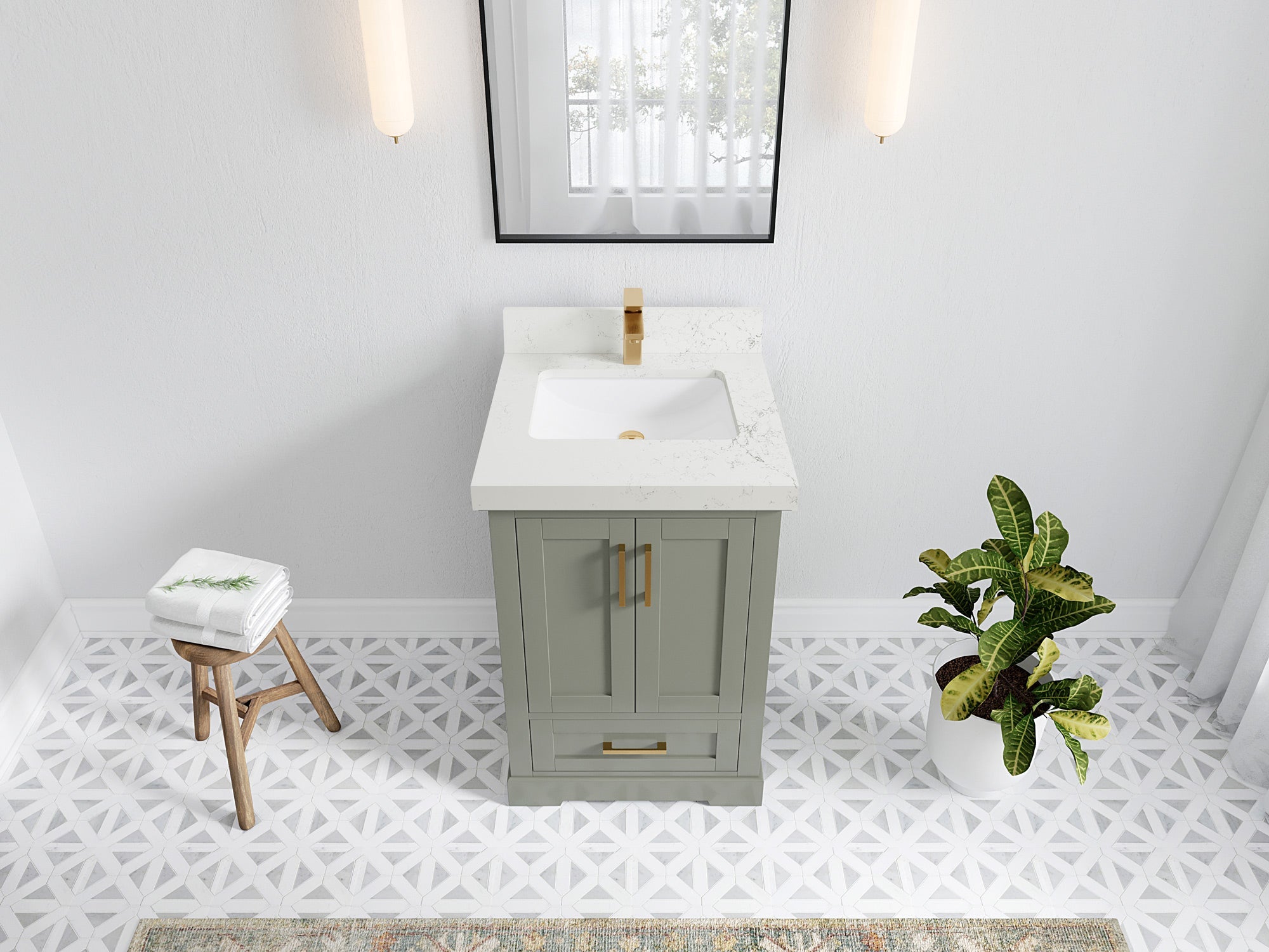 Boston 24 in. W x 22 in. D Single Sink Bathroom Vanity - Willow Bath and Vanity