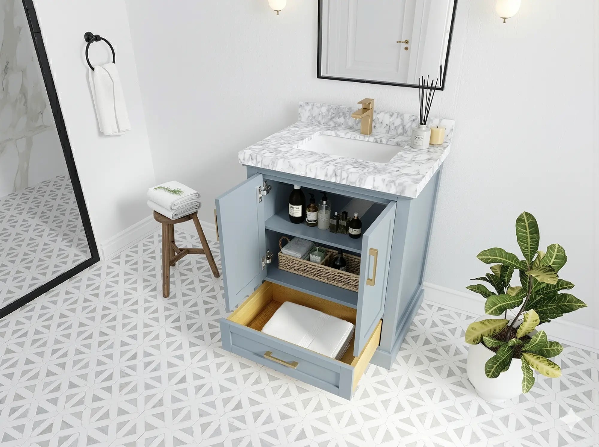 Boston 30 in. W x 22 in. D Single Sink Bathroom Vanity - Willow Bath and Vanity