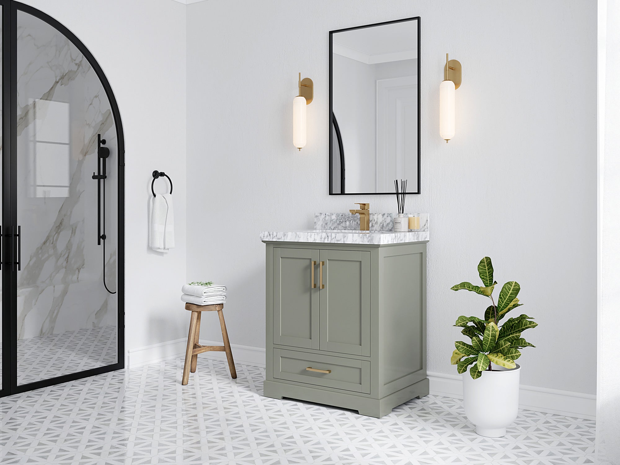 Boston 30 in. W x 22 in. D Single Sink Bathroom Vanity - Willow Bath and Vanity