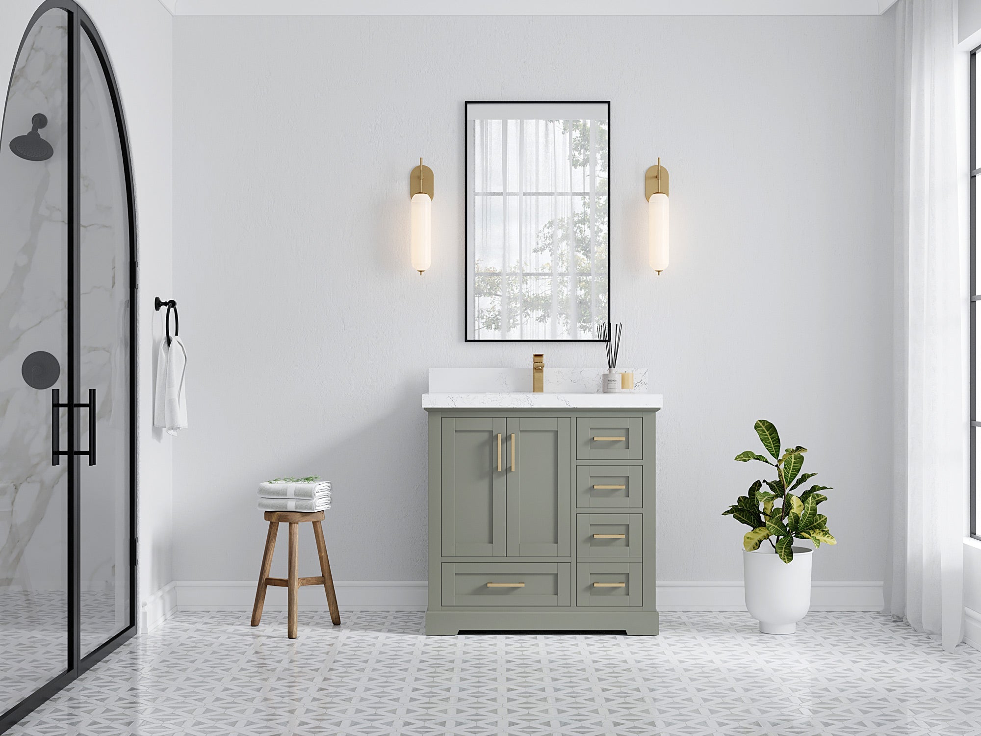Boston 36 in. W x 22 in. D Center Sink Bathroom Vanity - Willow Bath and Vanity