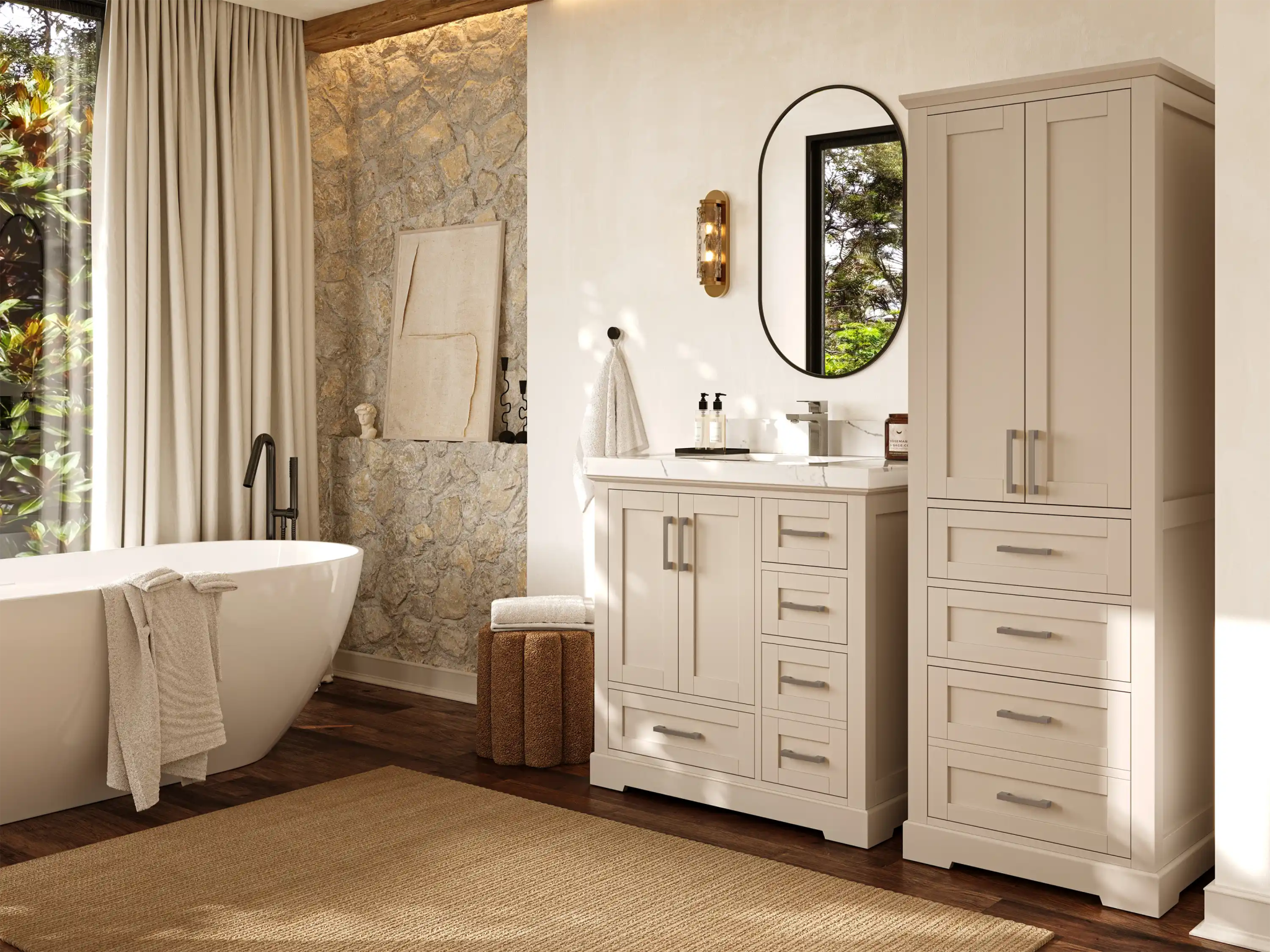 Boston 36 in. W x 22 in. D Center Sink Bathroom Vanity - Willow Bath and Vanity