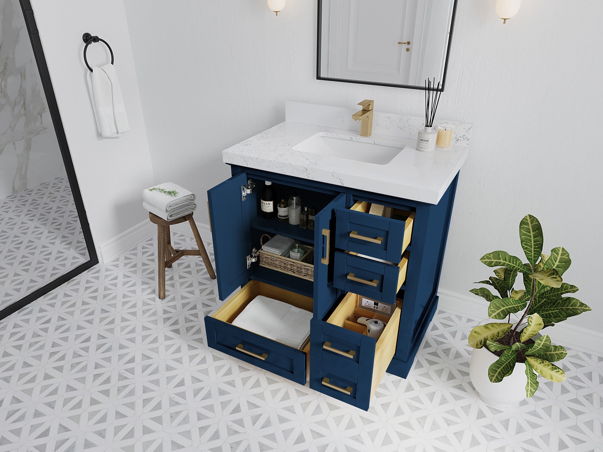 Boston 36 in. W x 22 in. D Center Sink Bathroom Vanity - Willow Bath and Vanity