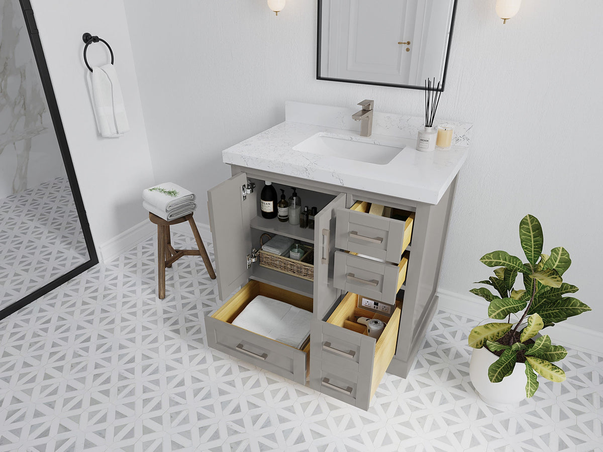 Boston 36 in. W x 22 in. D Center Sink Bathroom Vanity - Willow Bath and Vanity