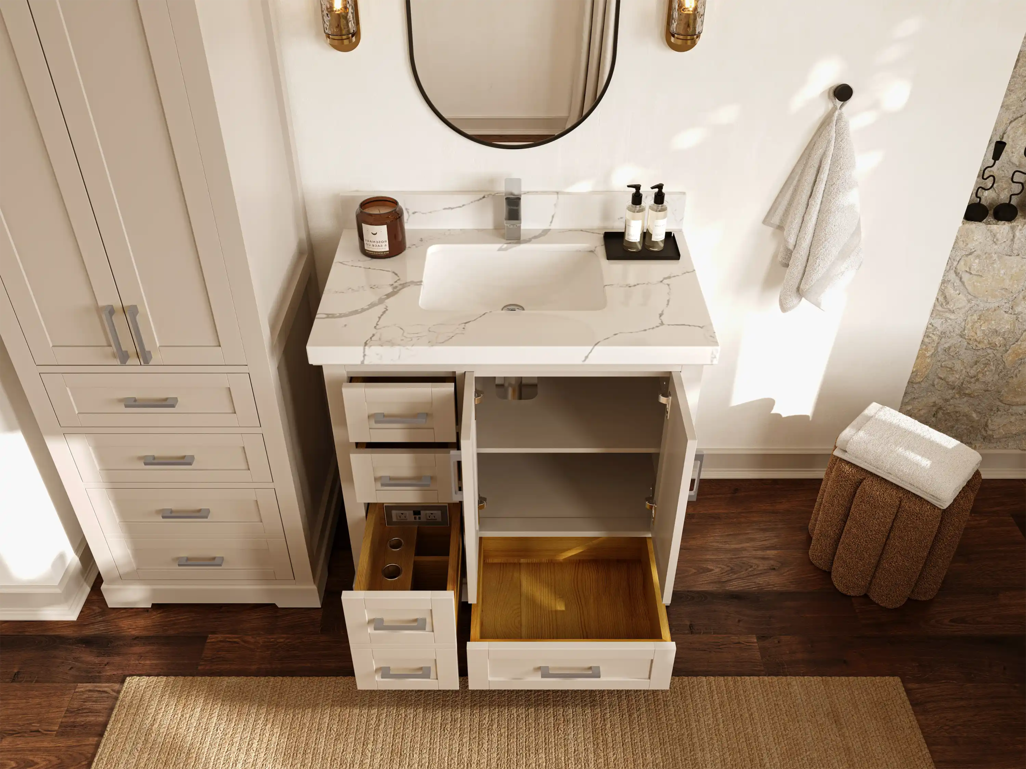 Boston 36 in. W x 22 in. D Center Sink Bathroom Vanity - Willow Bath and Vanity