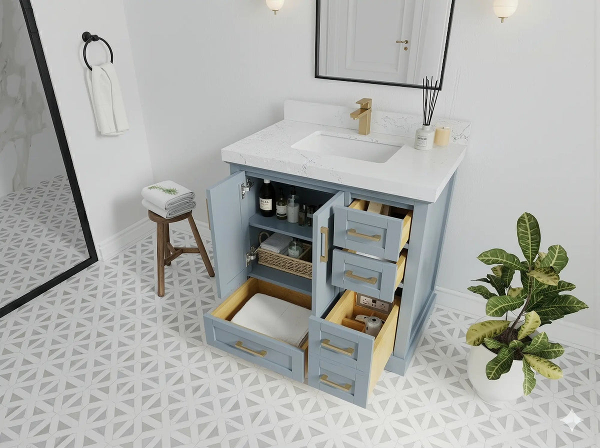 Boston 36 in. W x 22 in. D Center Sink Bathroom Vanity - Willow Bath and Vanity