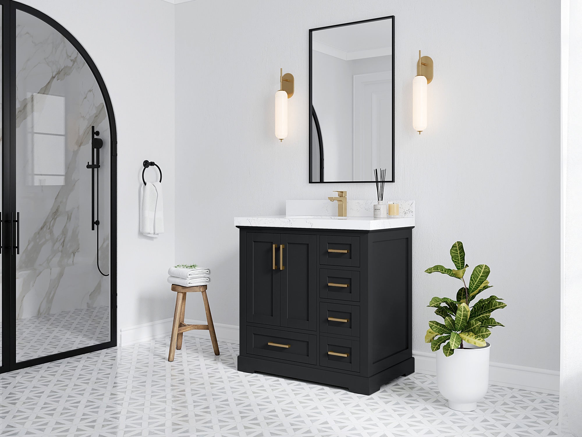 Boston 36 in. W x 22 in. D Center Sink Bathroom Vanity - Willow Bath and Vanity