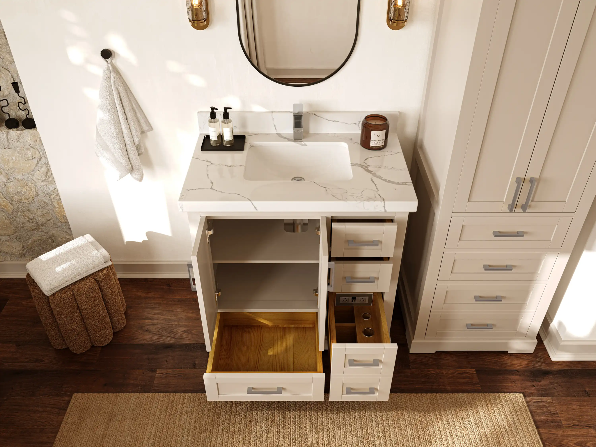 Boston 36 in. W x 22 in. D Center Sink Bathroom Vanity - Willow Bath and Vanity