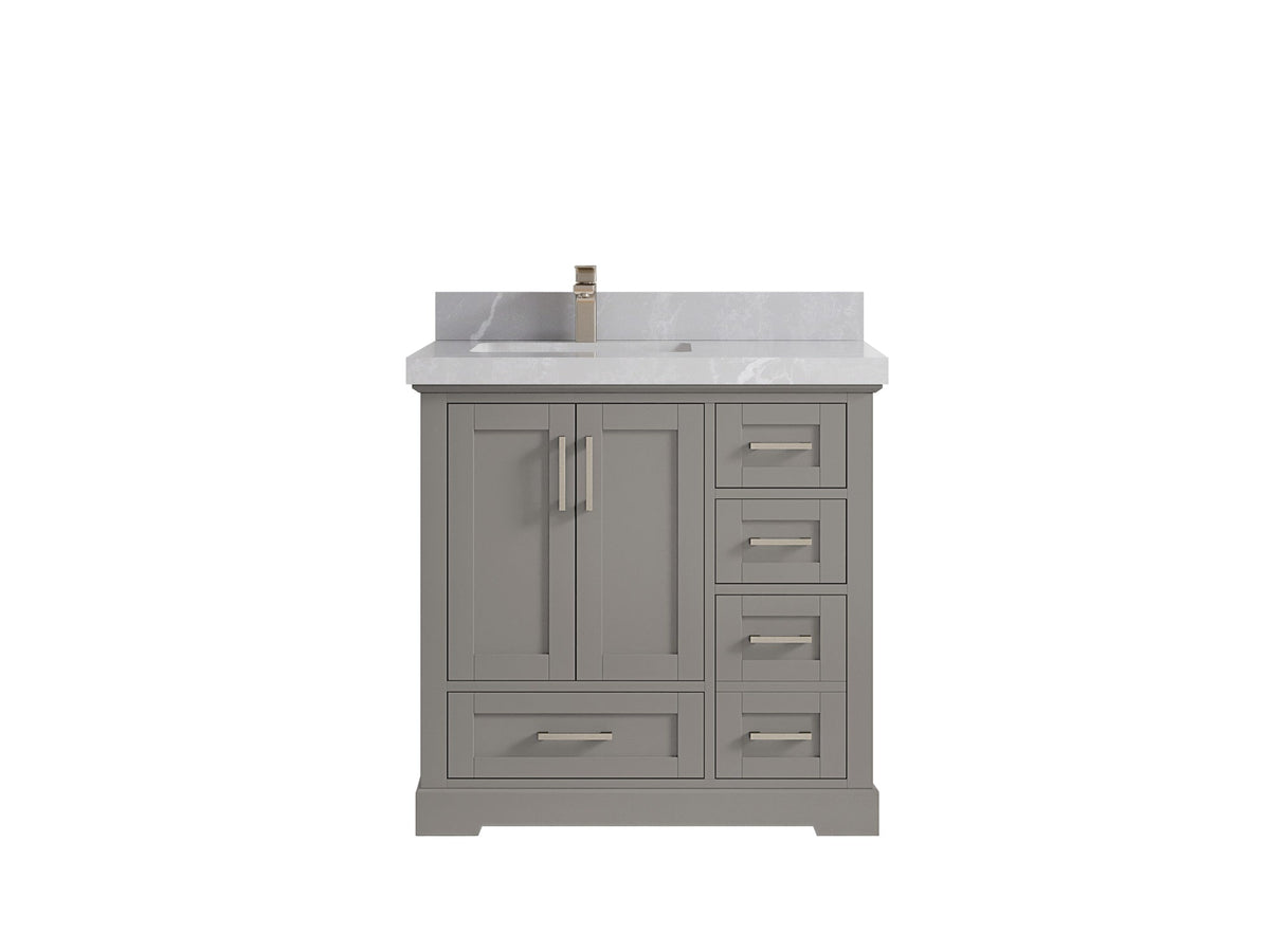 Boston 36 in. W x 22 in. D Left Offset Sink Bathroom Vanity - Willow Bath and Vanity