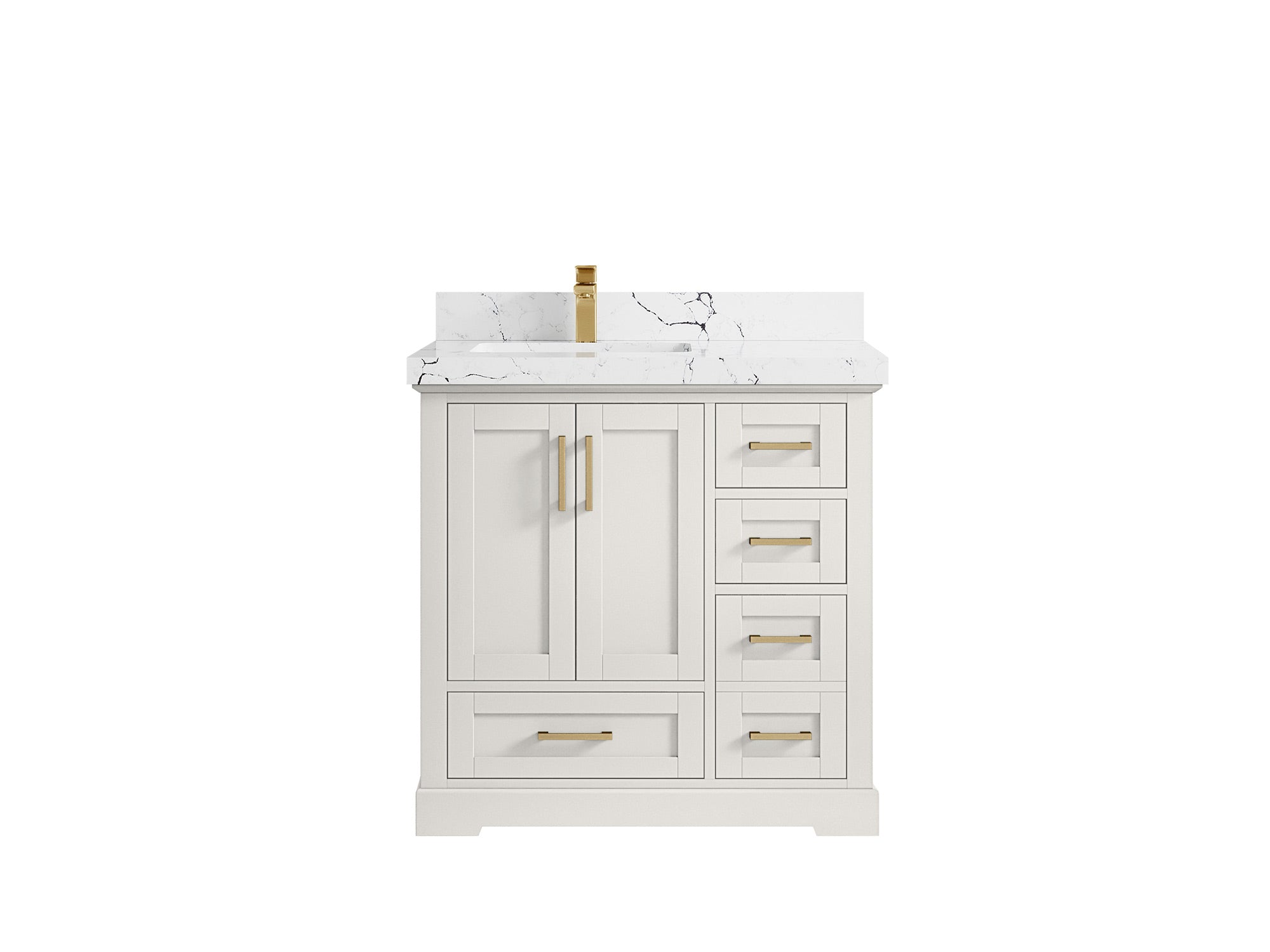Boston 36 in. W x 22 in. D Left Offset Sink Bathroom Vanity - Willow Bath and Vanity