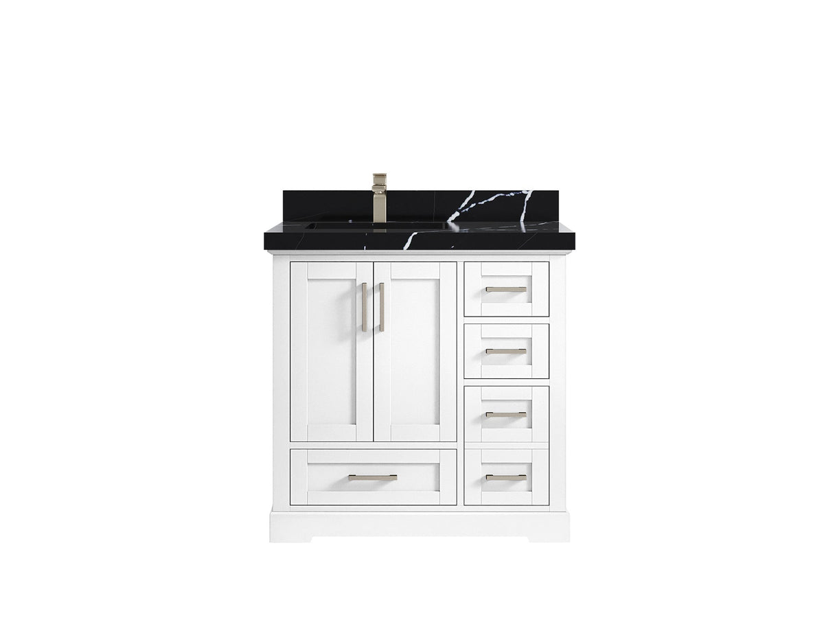 Boston 36 in. W x 22 in. D Left Offset Sink Bathroom Vanity - Willow Bath and Vanity