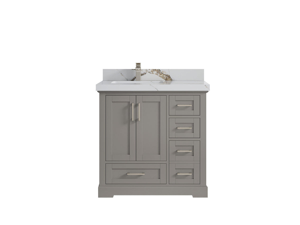 Boston 36 in. W x 22 in. D Left Offset Sink Bathroom Vanity - Willow Bath and Vanity
