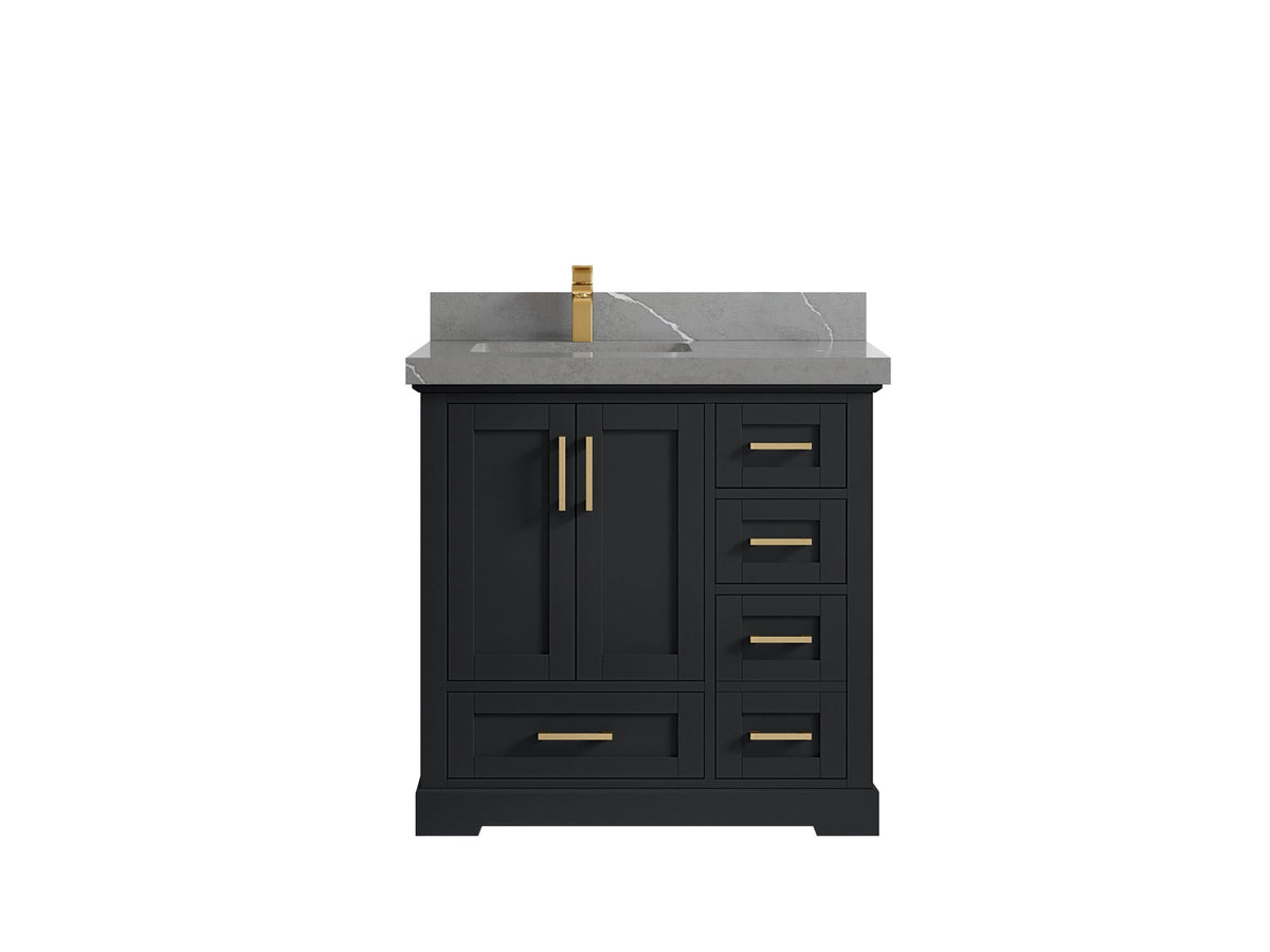 Boston 36 in. W x 22 in. D Left Offset Sink Bathroom Vanity - Willow Bath and Vanity