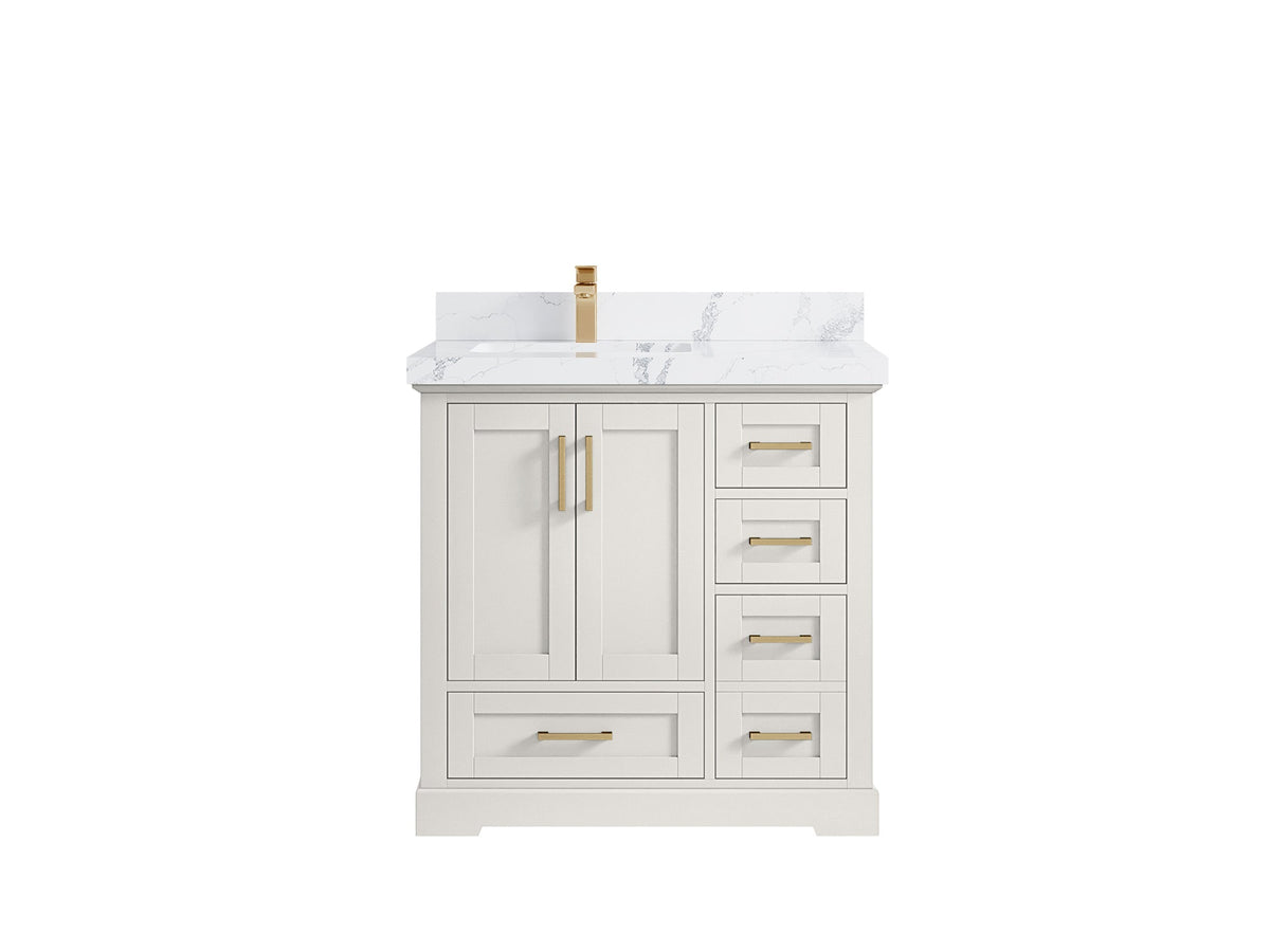 Boston 36 in. W x 22 in. D Left Offset Sink Bathroom Vanity - Willow Bath and Vanity