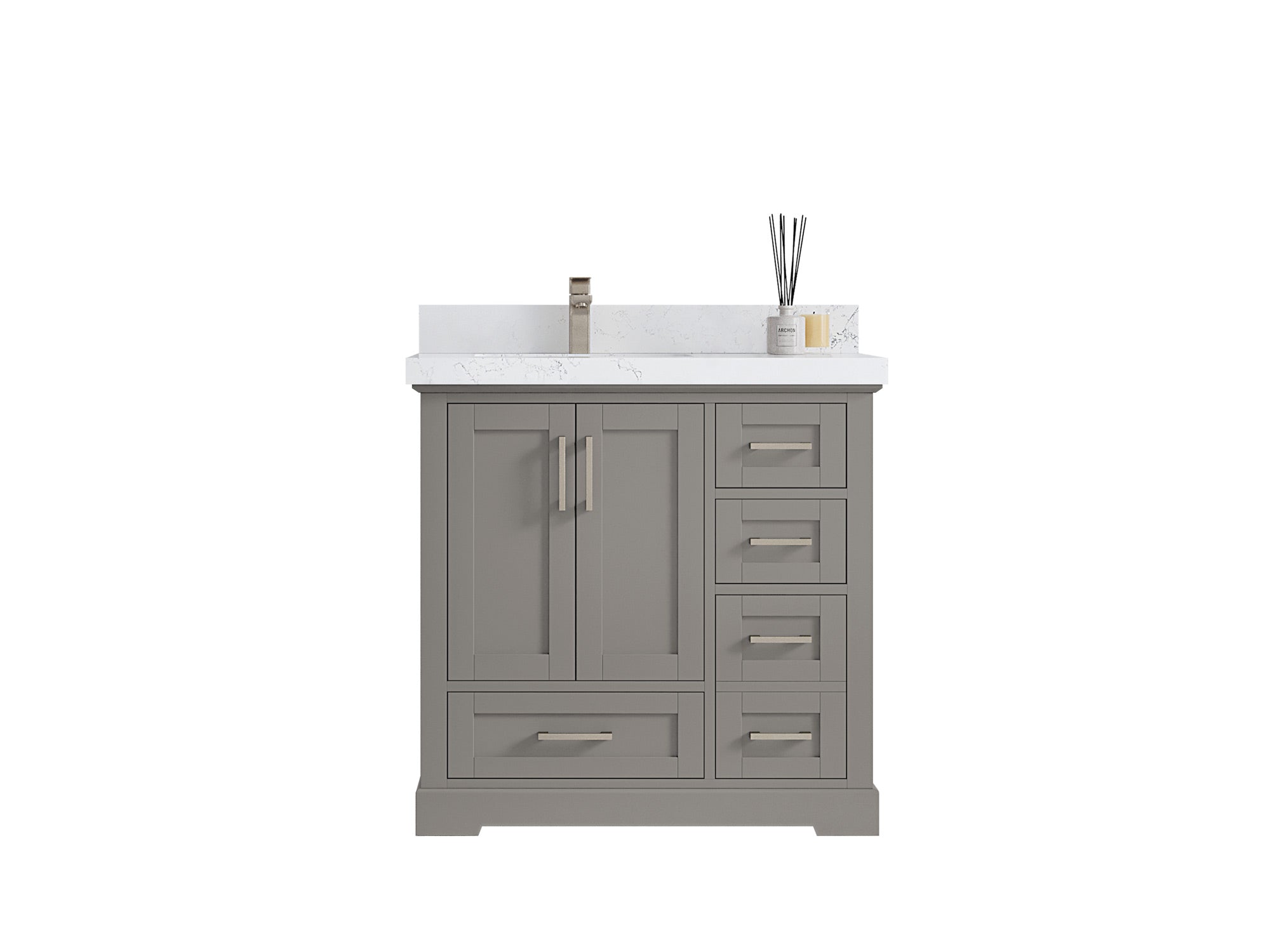 Boston 36 in. W x 22 in. D Left Offset Sink Bathroom Vanity - Willow Bath and Vanity