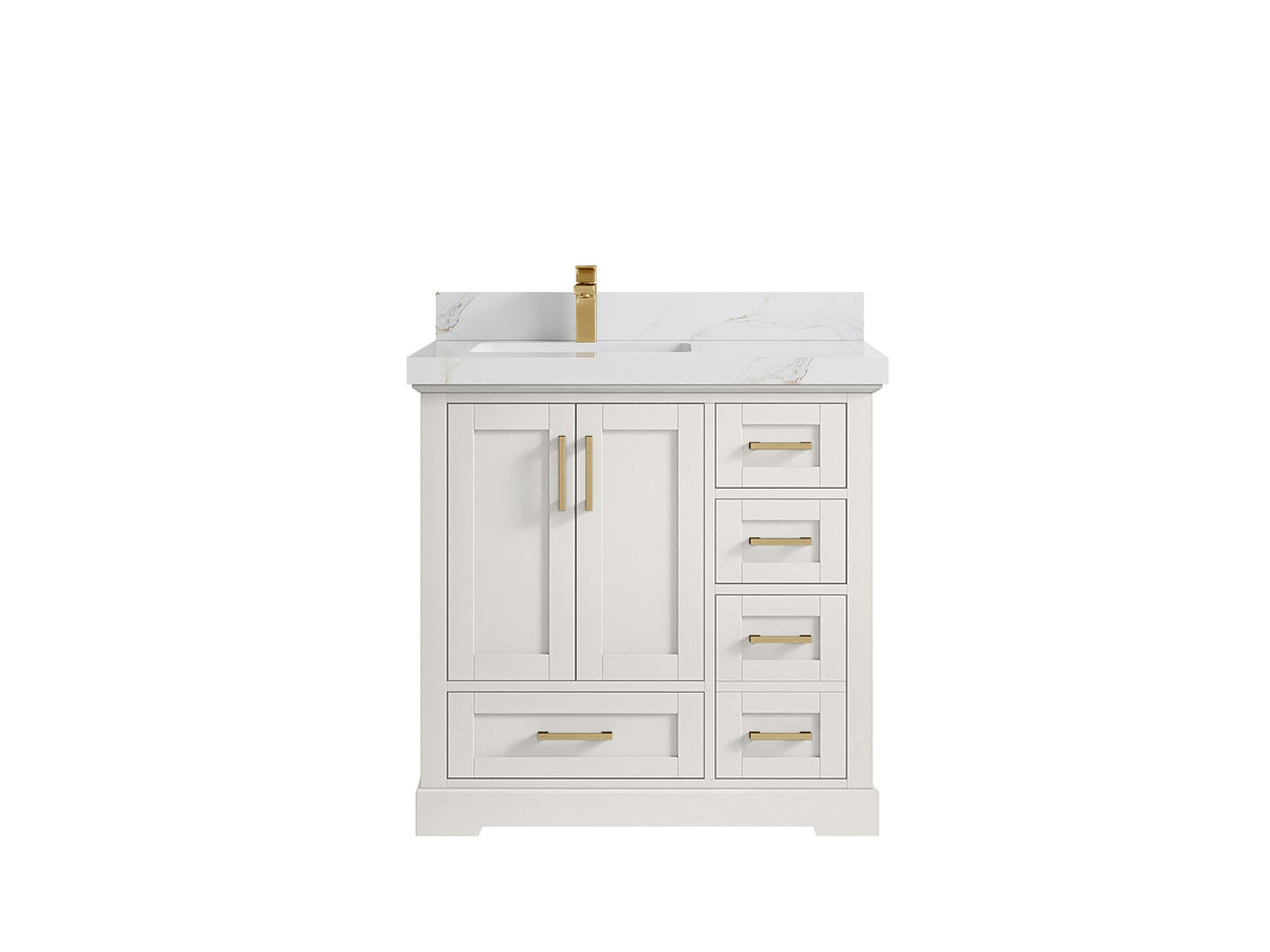 Boston 36 in. W x 22 in. D Left Offset Sink Bathroom Vanity - Willow Bath and Vanity