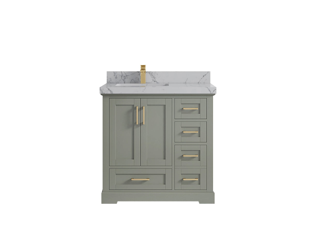 Boston 36 in. W x 22 in. D Left Offset Sink Bathroom Vanity - Willow Bath and Vanity
