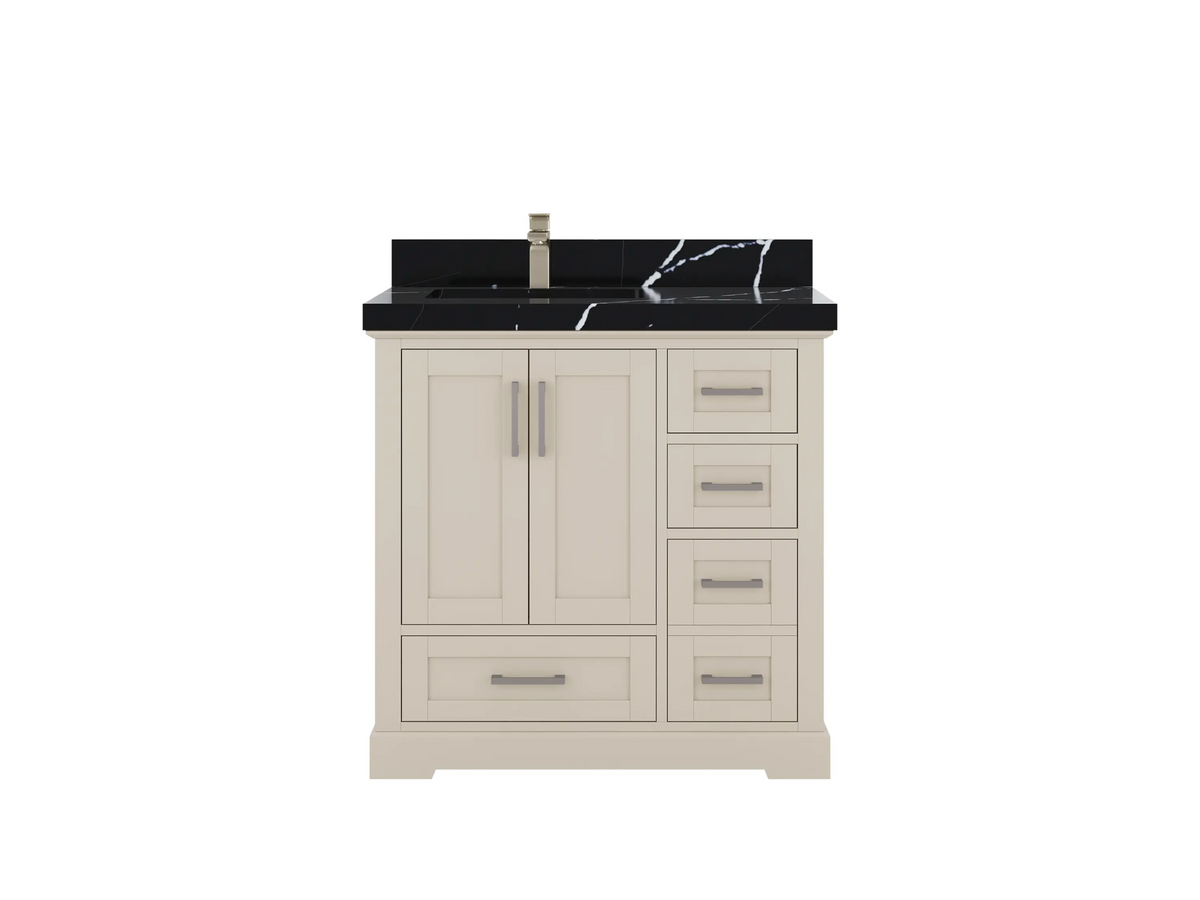 Boston 36 in. W x 22 in. D Left Offset Sink Bathroom Vanity - Willow Bath and Vanity