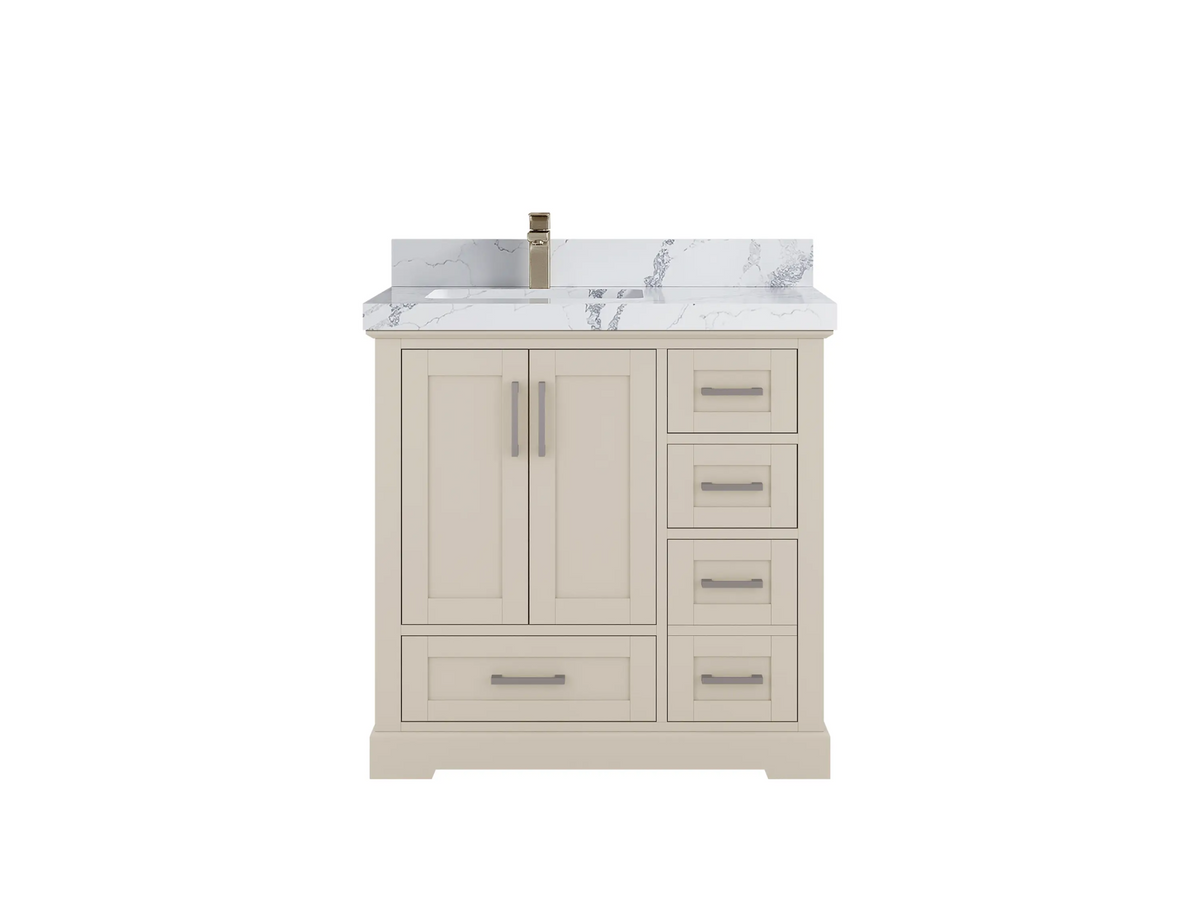 Boston 36 in. W x 22 in. D Left Offset Sink Bathroom Vanity - Willow Bath and Vanity