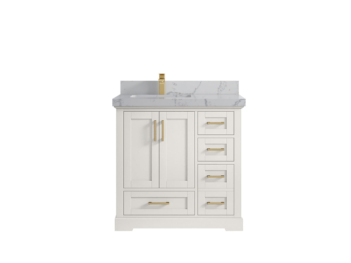 Boston 36 in. W x 22 in. D Left Offset Sink Bathroom Vanity - Willow Bath and Vanity