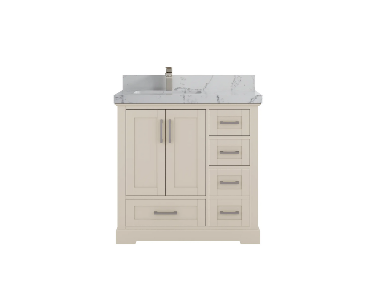 Boston 36 in. W x 22 in. D Left Offset Sink Bathroom Vanity - Willow Bath and Vanity