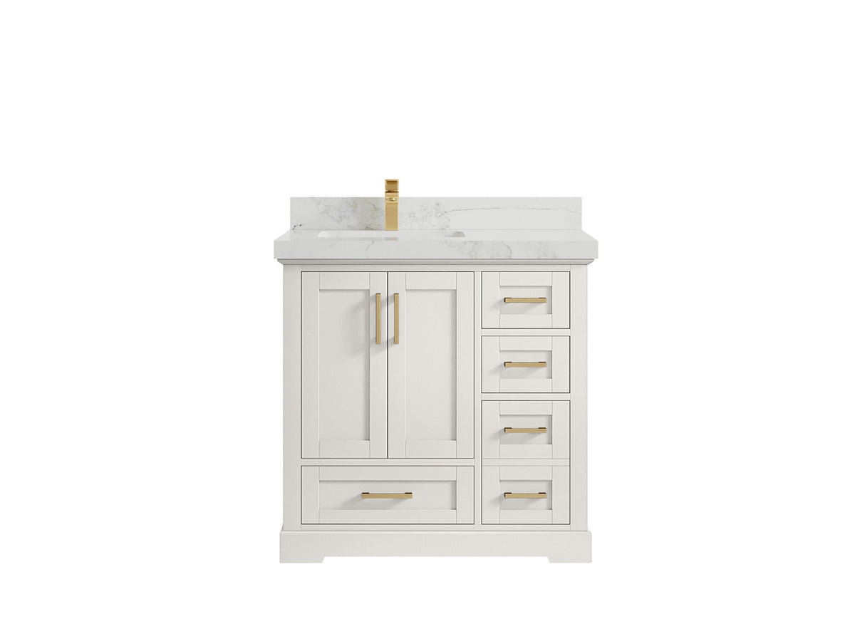 Boston 36 in. W x 22 in. D Left Offset Sink Bathroom Vanity - Willow Bath and Vanity