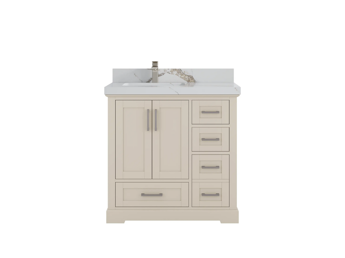 Boston 36 in. W x 22 in. D Left Offset Sink Bathroom Vanity - Willow Bath and Vanity