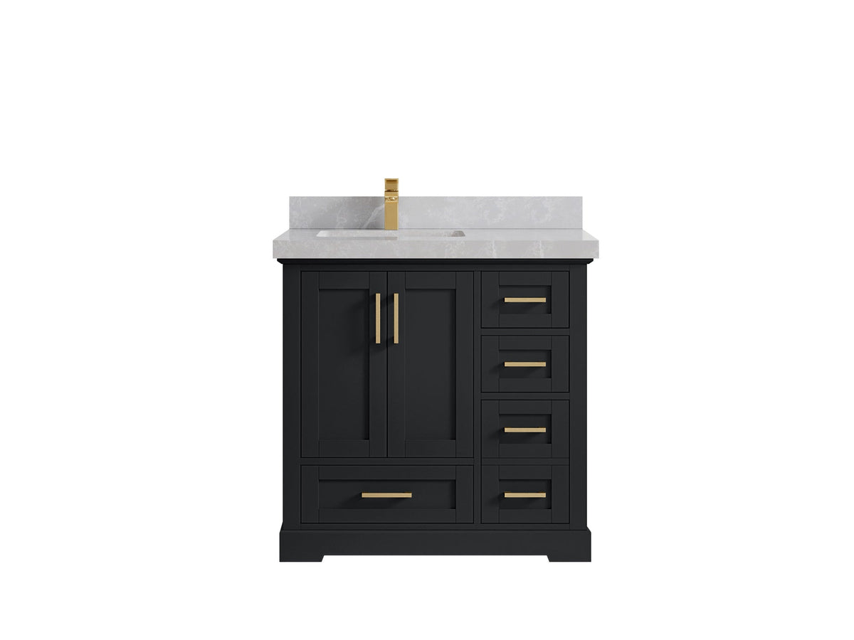Boston 36 in. W x 22 in. D Left Offset Sink Bathroom Vanity - Willow Bath and Vanity