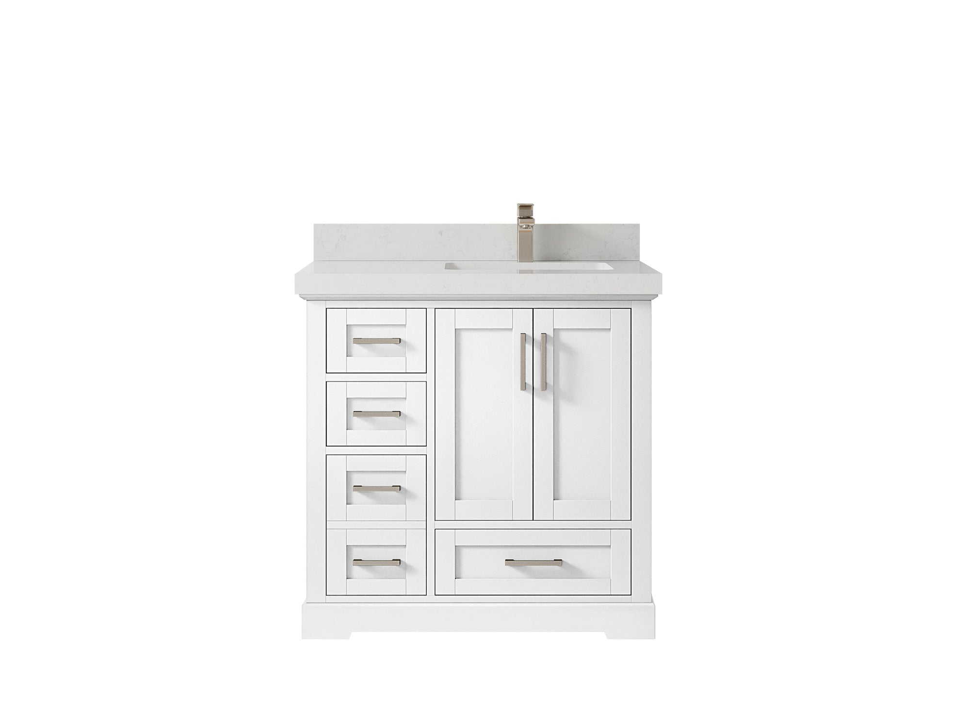 Boston 36 in. W x 22 in. D Right Offset Sink Bathroom Vanity - Willow Bath and Vanity
