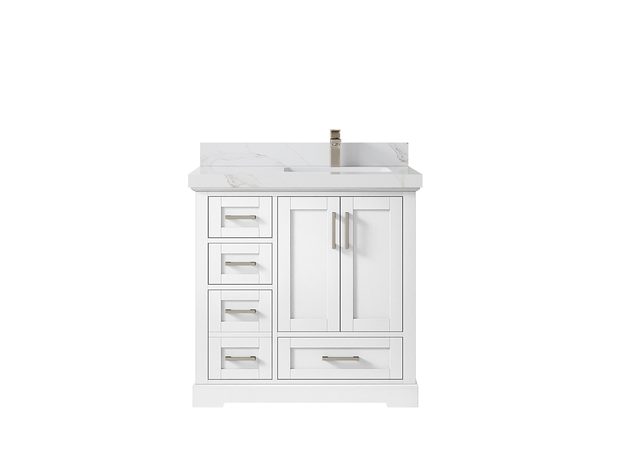 Boston 36 in. W x 22 in. D Right Offset Sink Bathroom Vanity - Willow Bath and Vanity