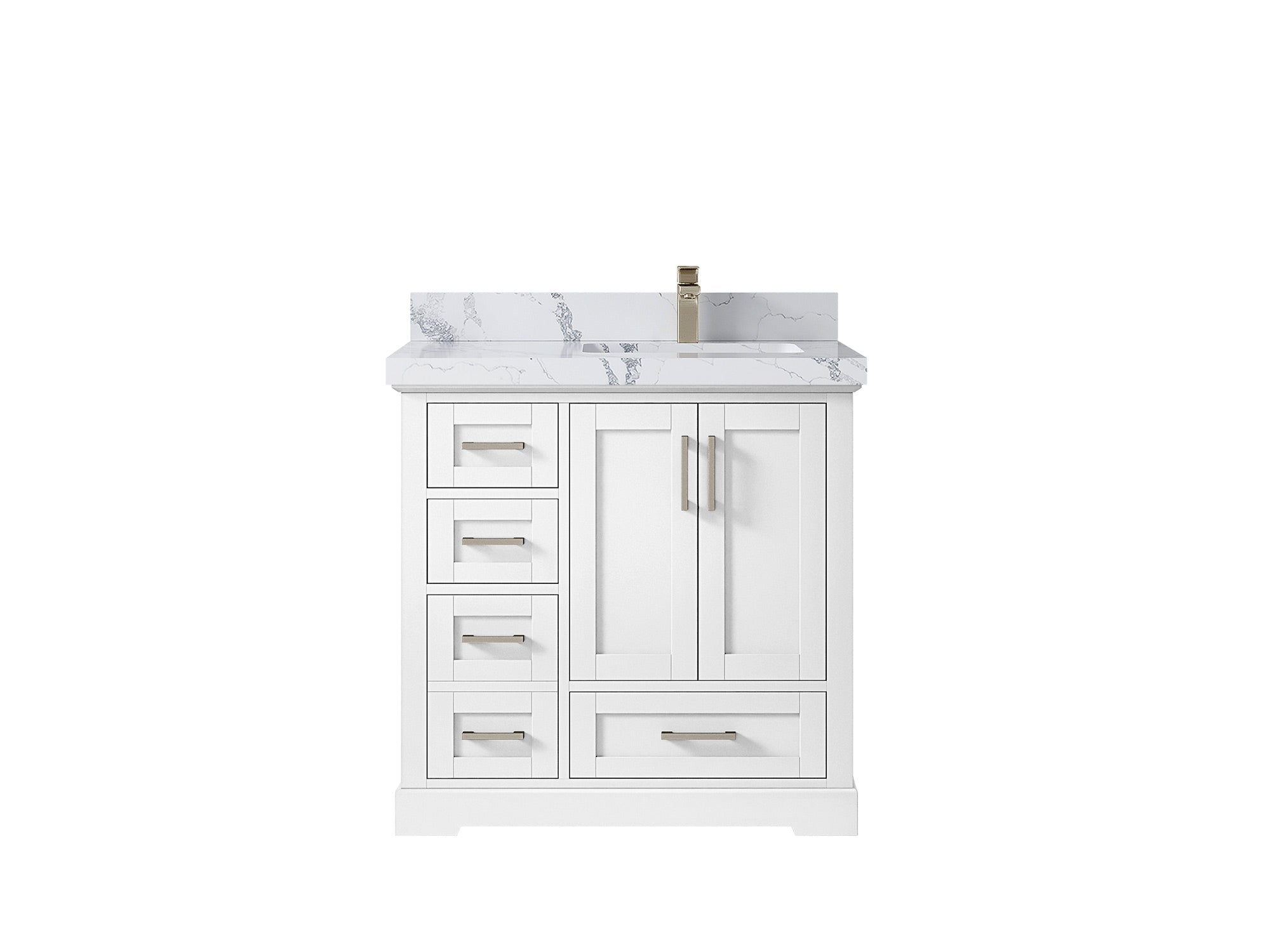 Boston 36 in. W x 22 in. D Right Offset Sink Bathroom Vanity - Willow Bath and Vanity