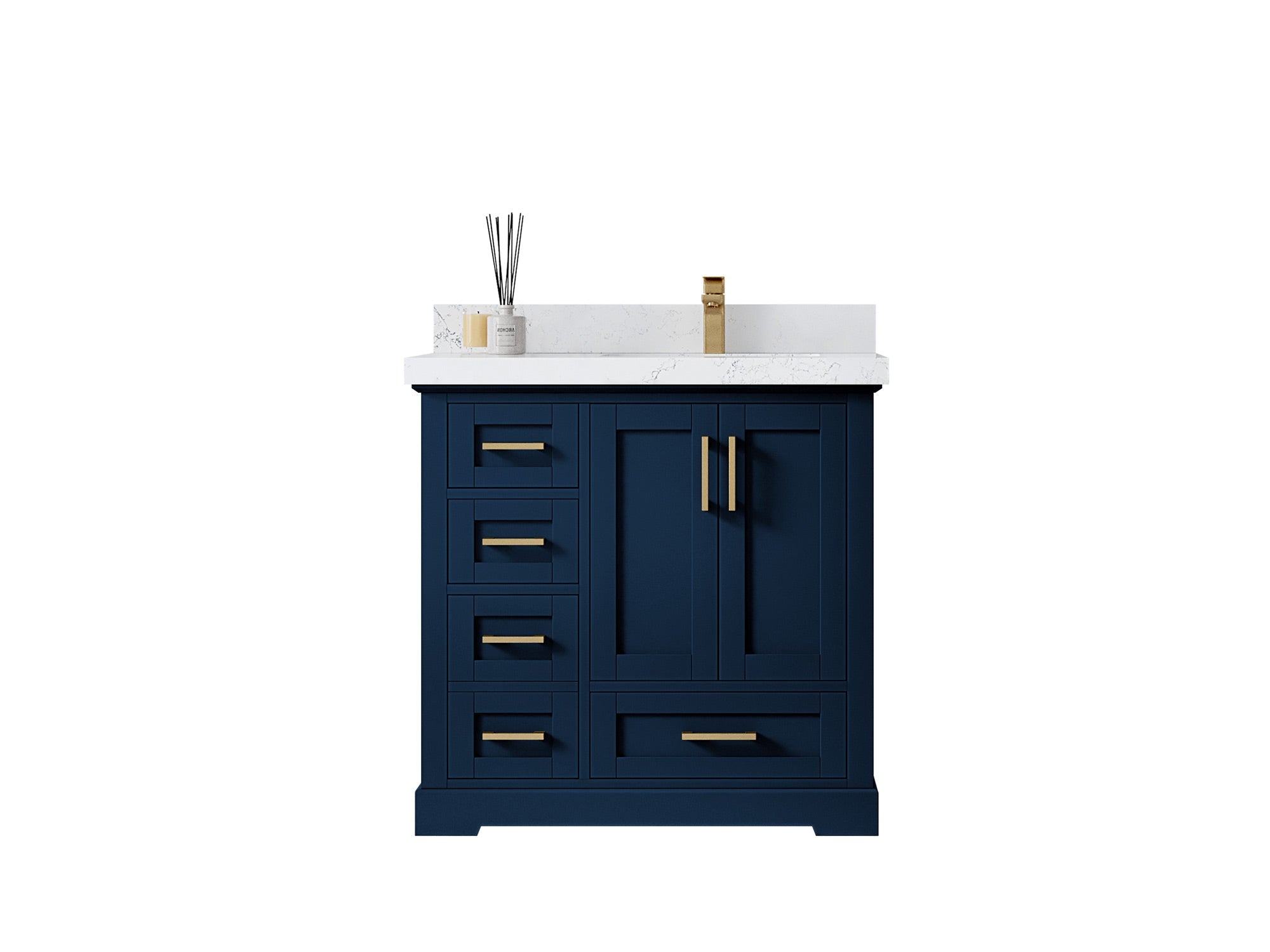 Boston 36 in. W x 22 in. D Right Offset Sink Bathroom Vanity - Willow Bath and Vanity