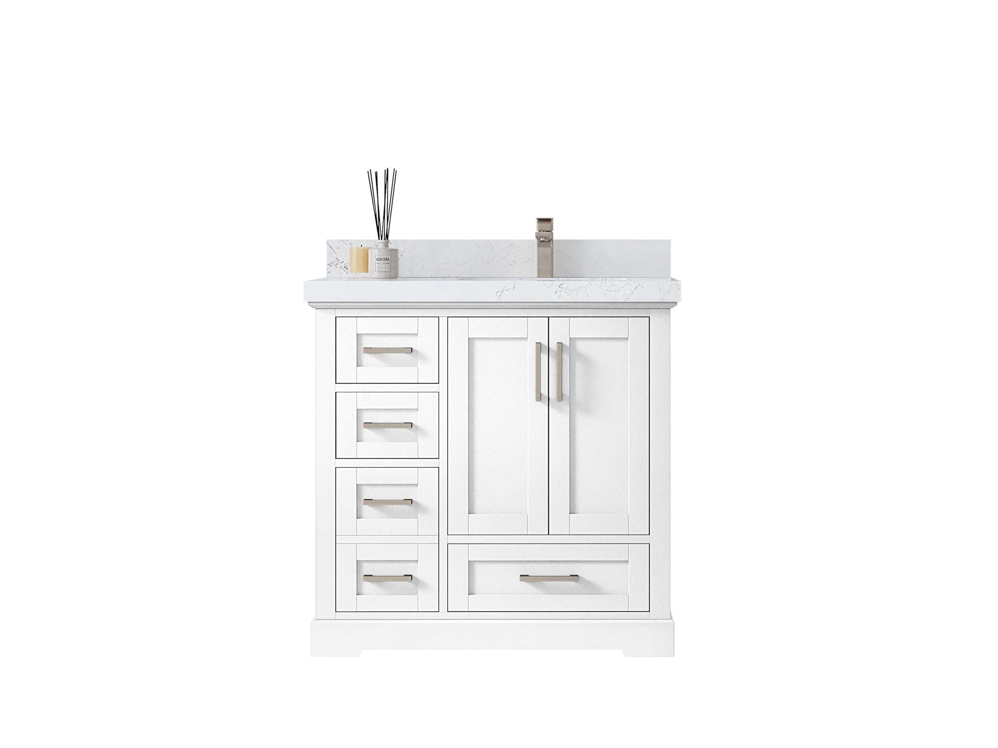Boston 36 in. W x 22 in. D Right Offset Sink Bathroom Vanity - Willow Bath and Vanity