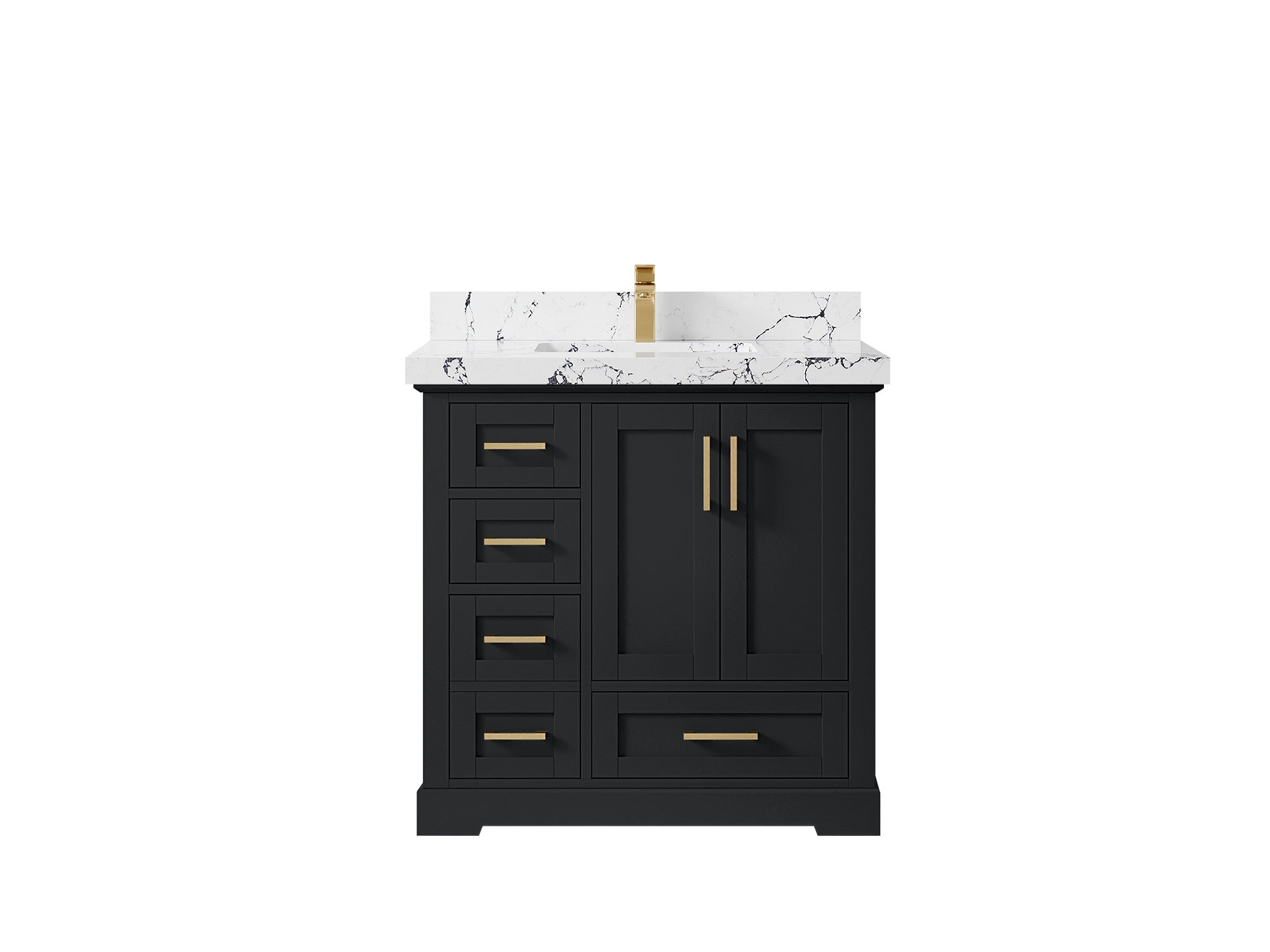 Boston 36" W x 22" D Center Sink Vanity for Modern Bathroom Spaces - Willow Bath and Vanity