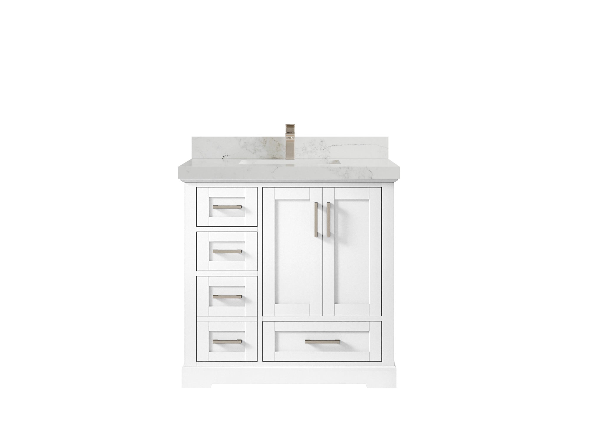 Boston 36" W x 22" D Center Sink Vanity for Modern Bathroom Spaces - Willow Bath and Vanity