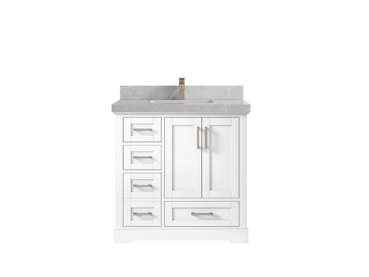 Boston 36" W x 22" D Center Sink Vanity for Modern Bathroom Spaces - Willow Bath and Vanity