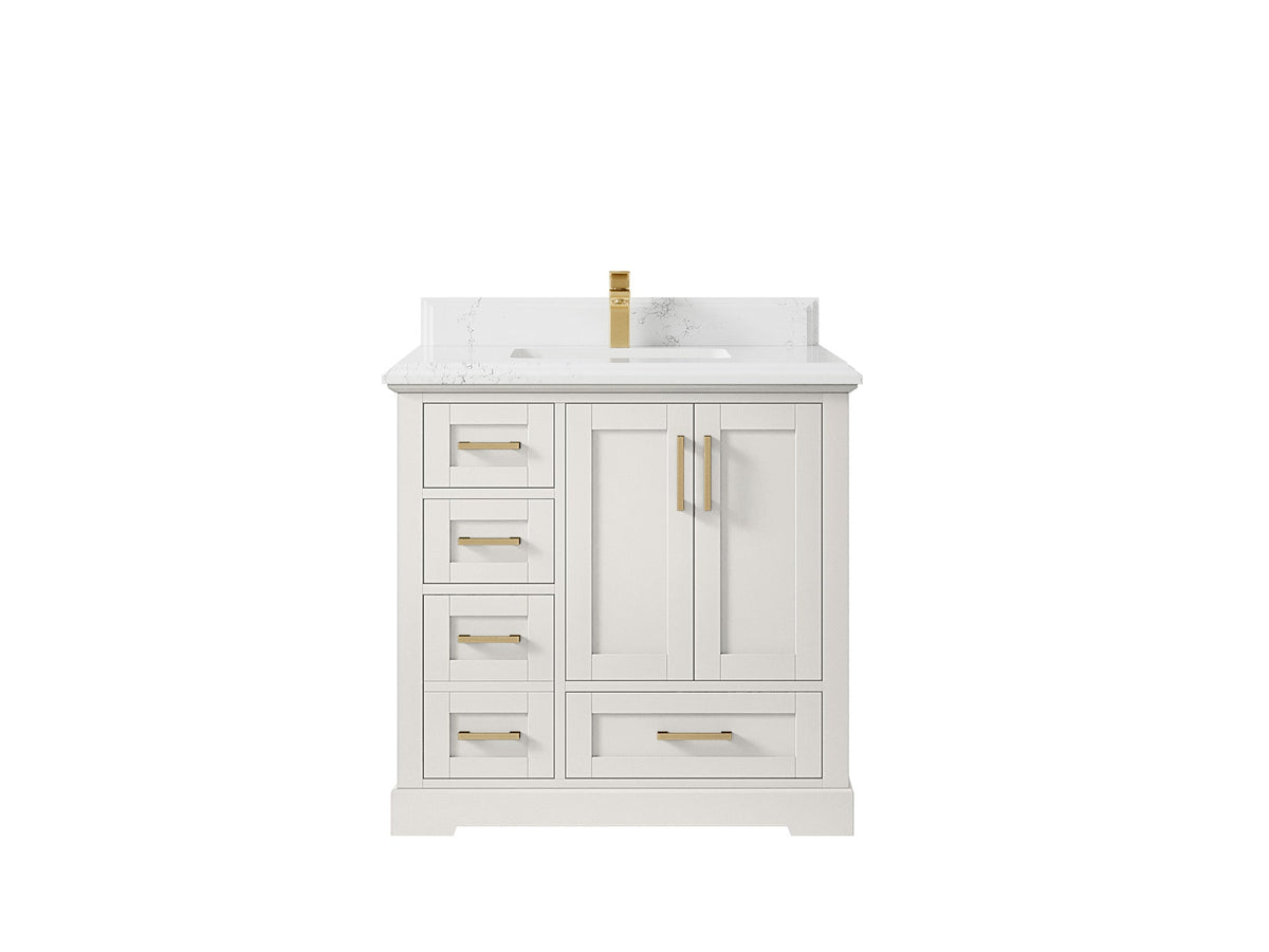 Boston 36" W x 22" D Center Sink Vanity for Modern Bathroom Spaces - Willow Bath and Vanity