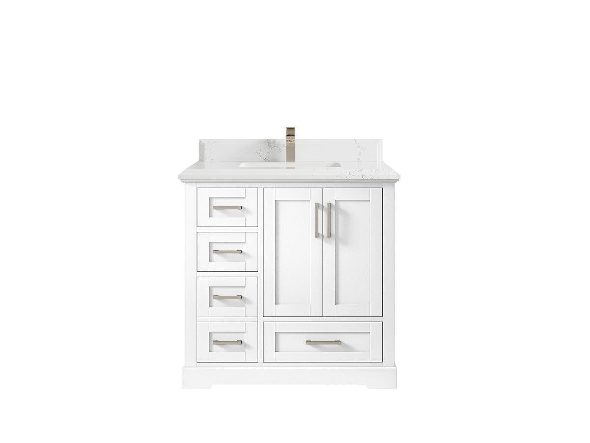 Boston 36" W x 22" D Center Sink Vanity for Modern Bathroom Spaces - Willow Bath and Vanity