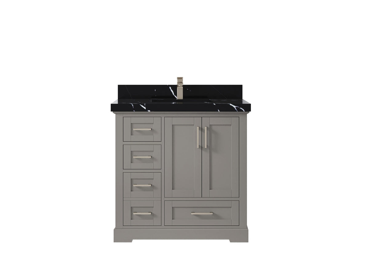 Boston 36" W x 22" D Center Sink Vanity for Modern Bathroom Spaces - Willow Bath and Vanity
